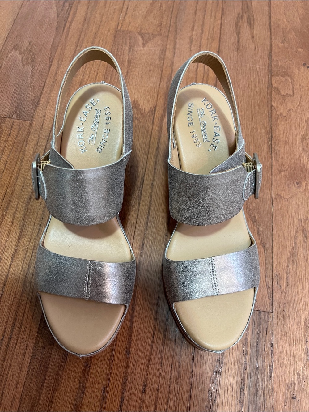 Kork-Ease Gold Metallic Platform Sandals - Picture 2 of 4